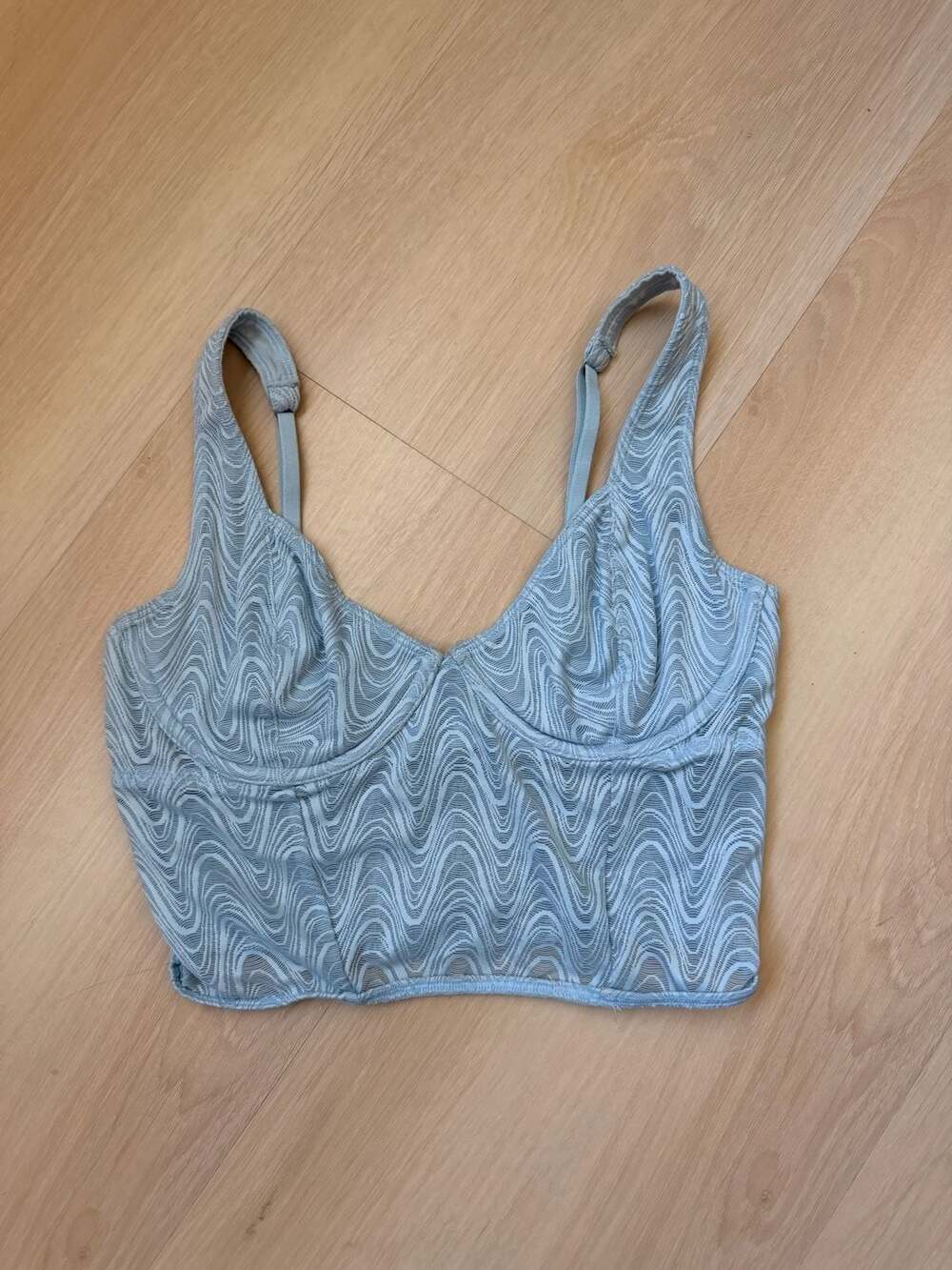 Gilly Hicks Corset Bralette Size S Blue Swirled Mesh